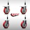 Service Caster 5'' SS Red Poly Swivel 7/8'' Expanding Stem Caster Set 2 Total Lock Brakes, 4PK SCC-SSEXTTL20S514-PPUB-RED-2-S-2-78 - alternate 5
